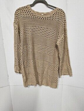 NWOT Size Small Anrabess Crocheted  Women’s Swim Coverup - Beige
